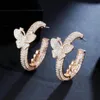 Hoop Huggie SINZRY Personalidade Cubic Zirconia Brincos de borboleta brilhante para mulheres Moda coreana Jewelry254Q