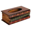Retro Boek Tissue Box Luxe Doos Europa Retangle Servet Papier Houder Ring Tissue Opslag Voor Home Office Decor Supplies224W