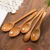 Spoons Japanese-Style Long Handle Wooden Spoon Coffee Stirring Rod Tea Dessert Mixing Soup Tableware Kitchen Supplies