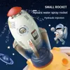 Bath Toys New Rocket Sprinkler Spinning Flying Children's Outdoor Water Playing Toy Fun Interaction In Garden Lawn Watering Toys Q231212