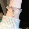 Bracelets à breloques Genshin Impact Bracelets Cosplay Beelzebul violet perles Bracelets pour femmes couleur or chaîne pendentif Anime tendance métal AccesoriosL231214