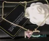 Designer mode hanger ketting voor vrouwen roze hart ketting vergulde koperlegering letter hanger