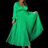 カジュアルドレス女性ファッションvネックロングレッドドレスアフリカの女性ビッグサイズ