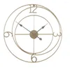 Wall Clocks Wrought Iron Gold Creative Simple Digital Clock European Art Deco Modern Design Living Room Decoration