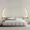 Duvar lambaları Modern LED lamba minimalist şerit Sconce Siyah Altın Dekoratif Yatak Odası Başucu Çalışması Ev Kapalı Işık Lusters