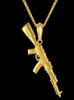 Hiphop Punk Gun Collana pendente maschile 4 dimensioni catena gioielli hip hop uomo acciaio inossidabile colore nero oro bijoux collana AK472303415