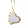 Pendant Necklaces 2pcs Personalized Sliver Color Heart Shape Sublimation Necklace Blanks For Custom Printing