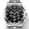Relógios de pulso Guan Qin E32 Relógio Masculino Mecânico Automático Negócios Moda Cinto de Aço Impermeável Luminoso
