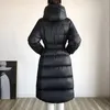 Women S Down Parkas Winter Jackets Modna długość koronka Up Slim Slim Coats Eleganckie kobiety grube ciepłe odzież wierzchnią 231212