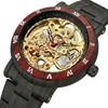 Zegarek luksusowy automatyczny mechaniczny zegarek dla mężczyzn szkielet ze stali nierdzewnej ELOJ MĘŻCZYZNA Zegar zboża drewna mężczyzna hombre relogio