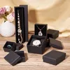Sacchetti per gioielli 18/24 pezzi marrone chiaro nero bianco scatola di cartone anello in marmo collana braccialetto forniture per imballaggio regalo fai da te