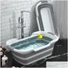 Bathing Tubs Seats Baby Shower Portable Sile Pet Bath Accessories Folding Non-Slip Bathtub Safety Security Cat Dog255K Drop Delive Dhwso