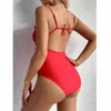 Kobiety stroja kąpielowa solidna bandeau 2023 Kobiety seksowne jednoczęściowe strzały kąpielowe Brazylijskie Bather Monokini Swimming Suit Beachwear