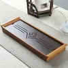 tea tray Black Tabletop Chinese Kung fu Tea Serving Bamboo Table Water Drip Tray 39 13cm2304