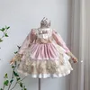 Mädchen Kleider Kinder Sweet Style Lolita Kleid Pochierte Babyspitze Geburtstagsfeier Weihnachten 231211