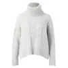 Pulls pour femmes col roulé femmes hiver automne couleur unie à manches longues pull polaire doublé chaud tricots pulls de fond