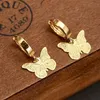 Boucle d'oreille à breloque papillon de luxe en or jaune fin G F, bijoux à la mode pour femmes et filles, cadeau Pretty345c