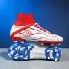 Outdoor High Top Football Boots AG TF Women Men Soccer Shoes Cleats Youth Professional Training Shoes Blue Black Red Colors