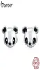 Bamoer äkta 100 925 Sterling Silver Animal Collection Söt panda studörhängen för kvinnor sterling silver smycken 2103258230252