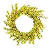 Dekorativa blommor 17 tum gula fönster ytterdörr inomhus utomhus hem dekor fest bröllop vardagsrum falska forsythia blommor kransfjäder