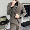 Męskie garnitury Blazers podwójny garnitur S7xl Suit Kamizelki Stylowe i przystojne Koreańskie Slim Slim 32 -Piece Set 231211