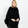 Scarves Women's Cashmere Feel Poncho Lady Faux Fur Fur Coat Pullover Coat Spring Autumn Cloak Warm Classic Luxury Shawn in