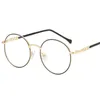 Nieuwe Vrouw Bril Optische Frames Metalen Ronde Brilmontuur Clear lens Eyeware Black Sier Gold Eye Glass FML181U