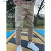 Jeans pour hommes Jeans pour hommes bleu taille élastique pantalons décontractés vert pantalon ajusté kaki jeans streetwear vêtements de créateurs hommes Q231212