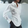 Women's Blouses Office Lady Y2K Chic Long Sleeve Turn Down Collar Single Breasted Corset Slim Fit Blouse T-shirt Elegant Autumn Women Shirt