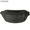 Sacchi in vita Fonmor Womens Antitheft Bag Fanny Pack Guida Cintura in pelle Piccola telefono Piccolo Tasto Black Man Black Pack UNISEX270W