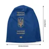 BERETS UKRAINE PASSPORT BEANIE BONNET KNITNING HAT KVINNA Fashion unisex flagga ukrainska patriotiska vinter varma skallies mössor mössor