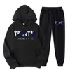 TRAPSTAR Tweedelige hoodieset van fleece trainingspak voor heren en dames met letterprint