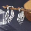 Boucles d'oreilles Style Boho, couleur argent, géométrie ajourée pour femmes, Vintage ethnique, bijoux cadeaux de fête de mariage, 2023