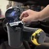 Posacenere per auto 1 pezzo - Posacenere di tipo solare con luce e coperchio - Accessori interni per auto creativi