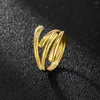 Cluster Rings High Quality Golden Stainless Steel For Men Women Vintage Eye Chrms Jewelry Adjustable Ring Femme