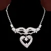 18K Silver Plated Rhinestone Austrian Crystal Necklaces Earring Stick Bride Charm Jewelry Sets for Bridal Wedding281u