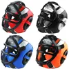 Ridhjälmar Högklassig PU -läderboxningshjälm Vuxen Kids Professionell Tävling Huvudbonader MMA Muay Thai Taekwondo Head Gear Guard 231211