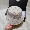 Beanie/skull Caps Designer Brand c Home Correct Version Full Printed Double Windproof Rope Bucket Hat High Quality Sunscreen AWYN