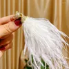 Brooches Charming Zircon Brooch For Women Men Overcoat Fashion Imitation Soft Feather Clothing Creative Animal Accessories Pins