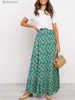 Skirts WNGECAT Women Floral A-Line Ruffle Swing Long Skirt High Waist Tiered Flowy Beach Bohemian Boho Maxi Skirt (Blue S)L231212