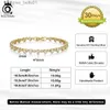 Pulseras con dijes ORSA JEWELS Pulsera de tenis de oro brillante de 14 quilates con corte de pera y circonita cúbica para mujer, pulsera de lujo de plata esterlina 925, joyería SB180L231214