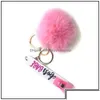 Key Rings Key Rings Card Grabber Household Self Defense Keychains Women Fashion Cute Credit Cards Pler Pompom Acrylic Debit Bank Keyc Dhfzq