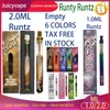 새로운 runty runtz 일회용 빈 vame 1.0ml 2.0ml 280mah 400mAh 충전식 배터리 세라믹 코일 카트리지 카트 6 자석 박스 포장 팩 우드