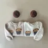 Hoodies Sweatshirts BOBOTCNUNU Herfst Kinderkleding Meisjes Leuke Taart Patroon Hoodie Jongens Sweatshirt Mode Kinderen Bovenkleding 231211