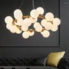 Lustres Moderne nordique G4 Led lustre Style blanc boule de verre lampe pour salon cuisine éclairage décoration maison plafonniers