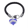 Nouveau design bracelet coeur femme diabétique mot de personnalité écrit avec de beaux cristaux et chaîne en cuir de mode en alliage de zinc Dr261O