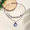 Anhänger Halsketten Lacteo Trendy Türkische Lucky Eye Halskette Strang Chip Perlen Naturstein Frauen Choker Schmuck Kragen Party Mädchen Hip Hop