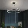 Chandeliers Modern Led Butterfly Chandelier Home Lighting Brushed Rings Ceiling Mounted Hanging Lamp Gold Coffee Black