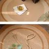 Carpets Big Hand-woven Rattan Round Cotton Linen Fiber Rugs Kilim El Garden Living Room Coffee Table Cattail Carpet Mats