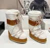 Botas de neve designer de náilon ski bootie gabardine botas femininas grossas inverno quente lã de pele de alta qualidade botas de inverno
